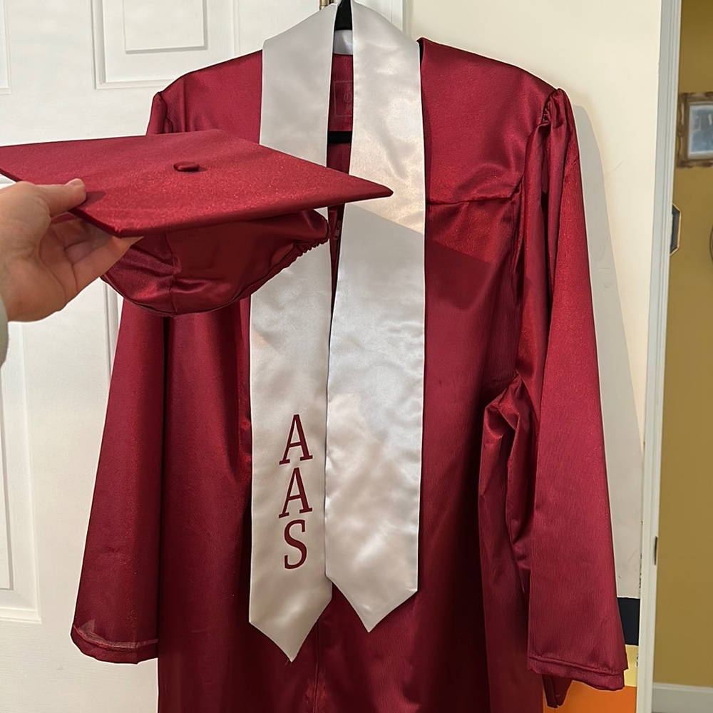 Ruby red cap, gown, stole